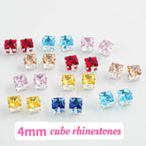 #4mm Cube Rhinstones Charms For DIY Jewelry Accessories